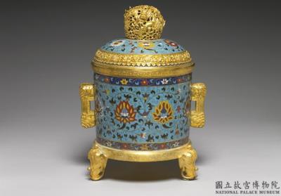 图片[3]-Copper lidded incense burner with cloisonne enamel decor of flowers, Qing dynasty, Qianlong reign (1736-1795)-China Archive